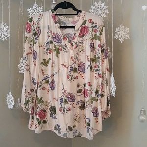 Loft Outlet XXL Floral Long Sleeve Blouse
